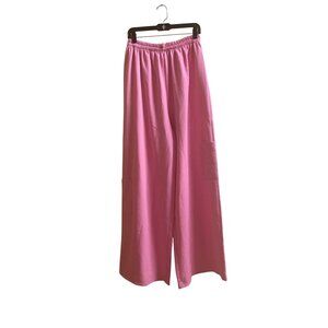 Boohoo Pink Wide-Leg Elastic Waist Pants With Pockets